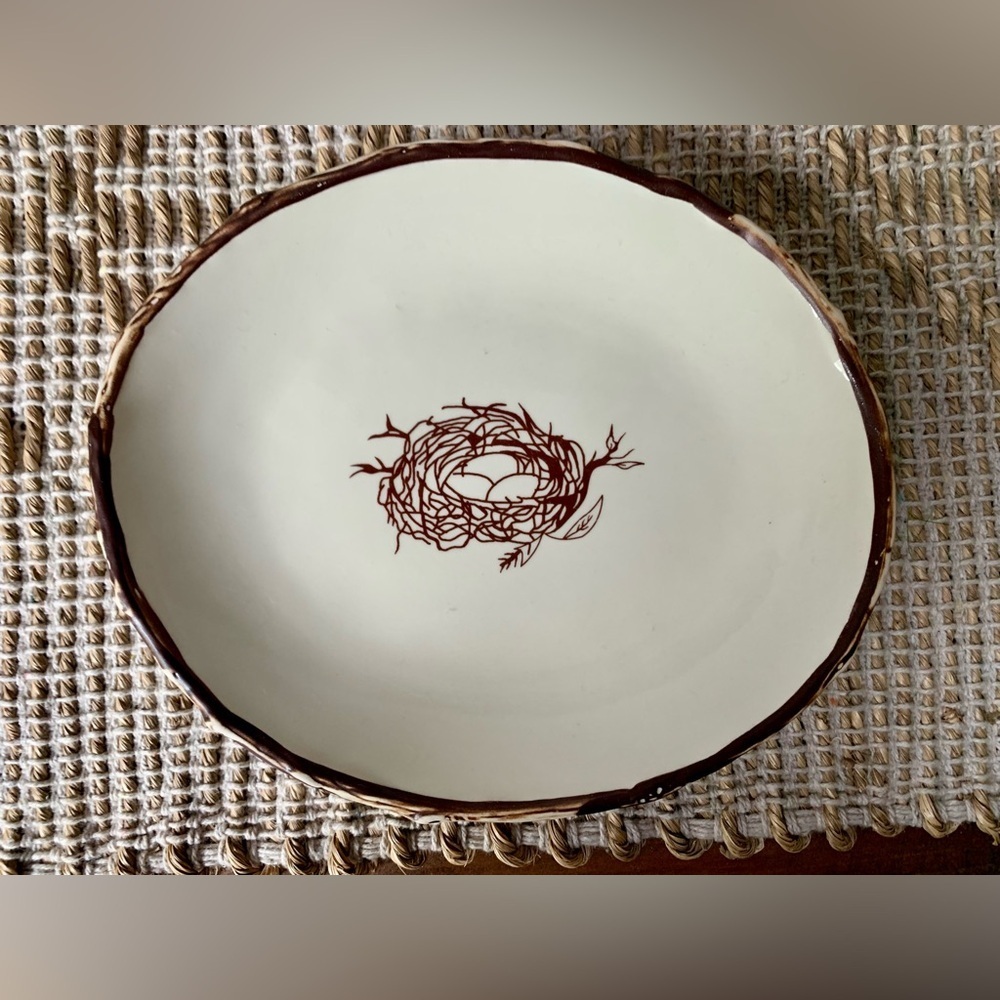 Jeremie Bird and Nest Plates Salad Size - Picture 3 of 4
